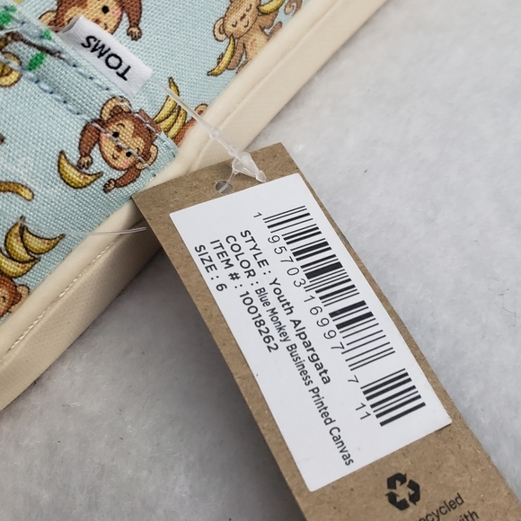 TOMS Youth Unisex Alpargata Monkey Prints - Picture 10 of 12